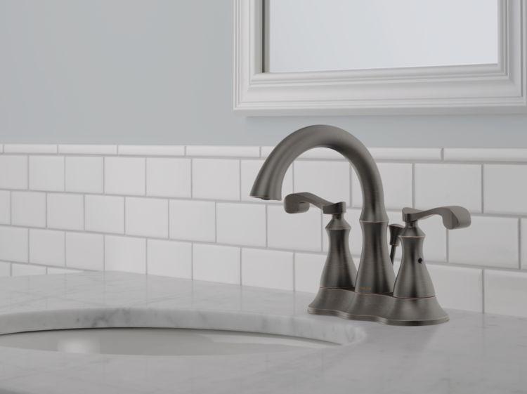 delta chrome arabella center set bathroom sink faucet