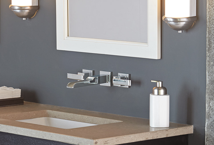 Small-bath ideas: Wall-mounted faucets